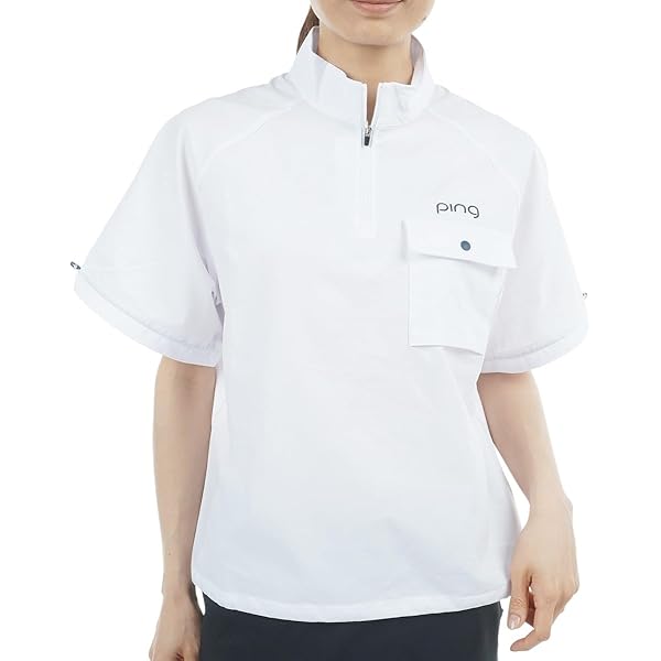 新品　PING ピン　セットアップ　半袖シャツ　ハーフジップ　パンツ　ホワイト Amazon.co.jp: ピン（PING） ゴルフウェア 半袖 撥水ハーフ